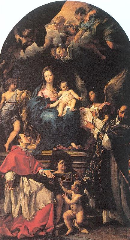 Maratta, Carlo Madonna and Child Enthroned with Angels and Saints France oil painting art